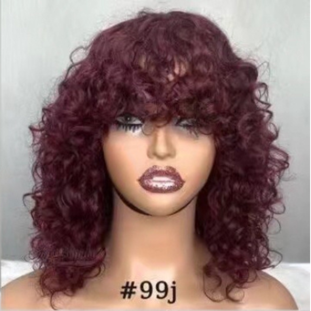 Silky Opulence 200% Density Water Wave Short Bob with Bang Machine Wig Heavenly LuxHair