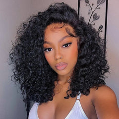 Silky Opulence Glueless Grade 11A Pre-Bleached, Pre-Cut 13X4 Natural Black Kinky Curl Full Lace Front Wig Heavenly LuxHair