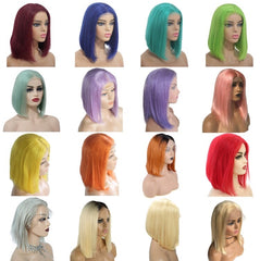 Silky Opulence 13X4 Pre-Cut 180% Density Colored Short Bob Lace Frontal Wig Heavenly LuxHair