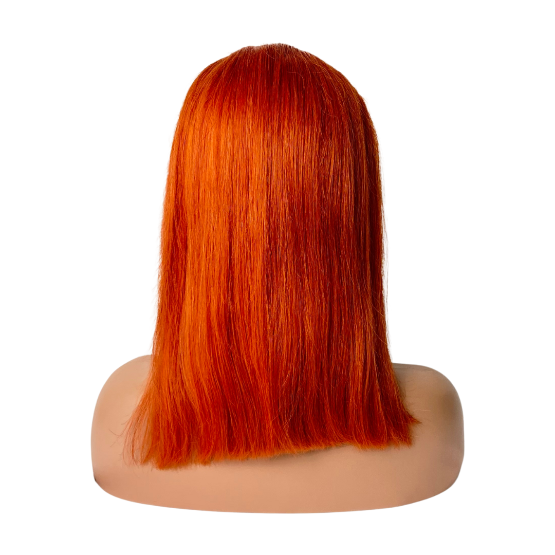 Premium Regular or Glueless Grade 12A 13X4 150% Density #350 Ginger Orange Short Bob Lace Frontal Wig Heavenly LuxHair