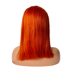 Premium Regular or Glueless Grade 12A 13X4 150% Density #350 Ginger Orange Short Bob Lace Frontal Wig Heavenly LuxHair