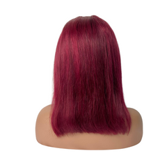 Premium Regular or Glueless Grade 12A 13X4 150% Density #99J Burgundy Short Bob Lace Frontal Wig Heavenly LuxHair