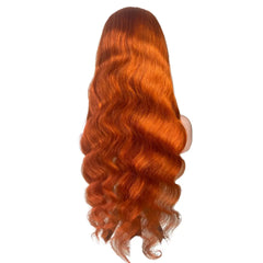 Premium Grade 12A Regular or Glueless Pre-Bleached #350 Ginger Orange Body Wave Lace Closure (5X5) or Front (13X4) Wig Heavenly LuxHair