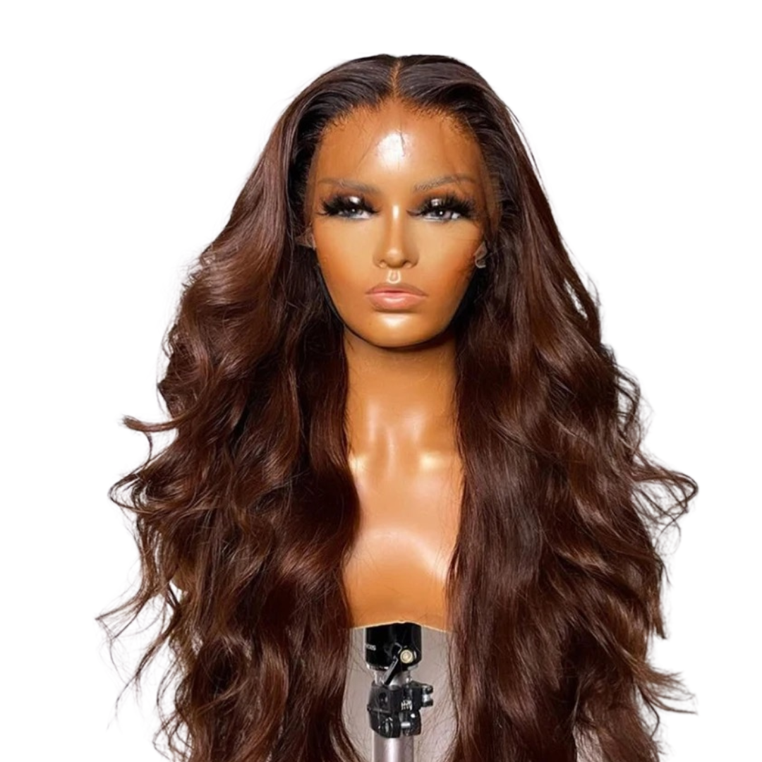 Premium Grade 10A 13X4 #4 Brown Body Wave Hair Lace Front Wig Heavenly LuxHair